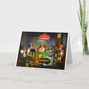 Chiens Animaux Cartes de Poker Humour Destin C. M.
