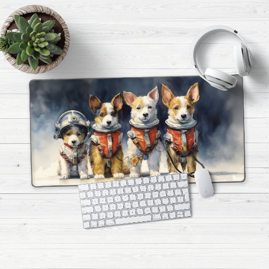 Chiens astronautes mignons en Spacesuits