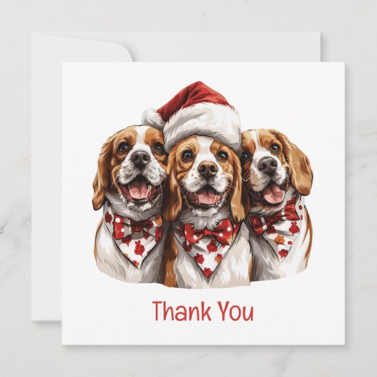 Chiens Beagle de Noël Merci (Devant)