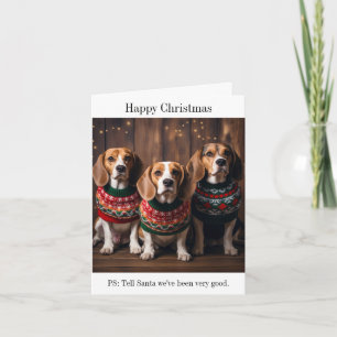 Chiens beagles Bonne carte de Noël