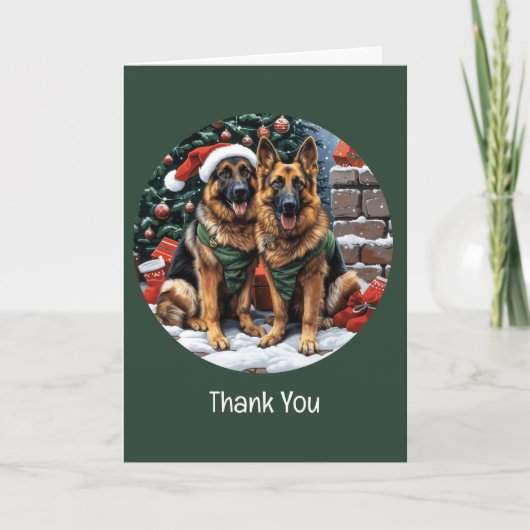 Chiens bergers allemands de Noël Merci (Devant)