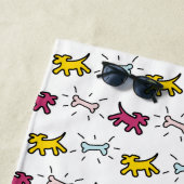 Chiens Bones RY Graffiti Style Nom Plage Serviette (En situation)