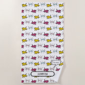 Chiens Bones RY Graffiti Style Nom Plage Serviette (Devant)