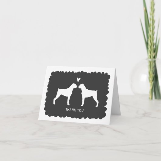 Chiens Boxers Mariage Merci (Devant)
