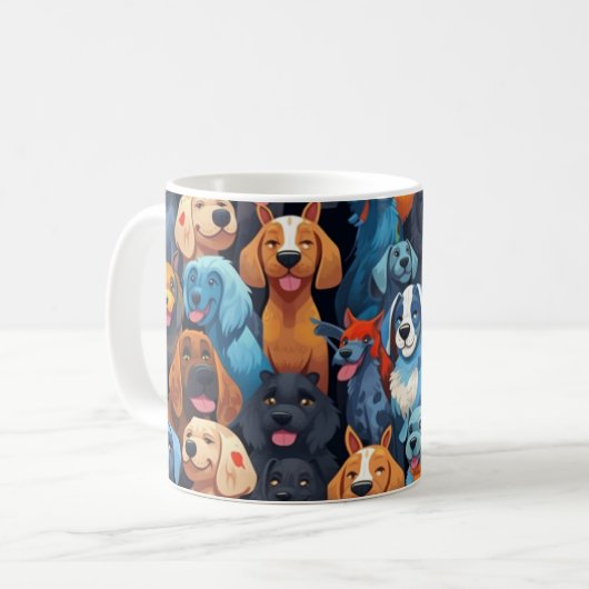 Chiens Café Mug (Devant gauche)
