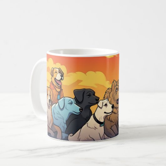 Chiens Café Mug (Devant gauche)