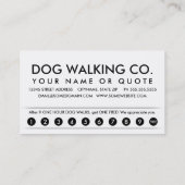 chiens. carte perforée de fidélité (Dos)