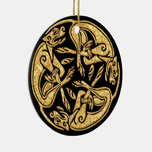 Chiens celtes or ornement traditionnel art numériq (Droite)