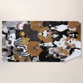 Chiens, chat et serviette de plage de poulet (Devant)