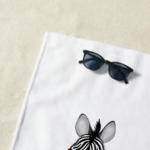Chiens, Chat, Poulet, Serviette de plage Zebra (En situation)