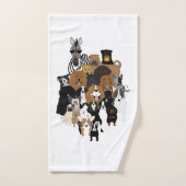 Chiens, Chat, Poulet, Serviette Zébrée (Serviette à main)