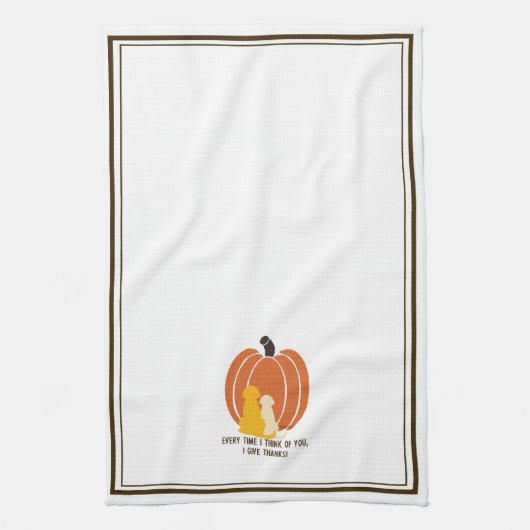 Chiens Citrouilles Thanksgiving Serviettes de cuis (Vertical)