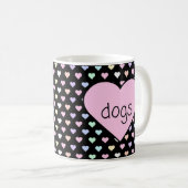 Chiens Coeurs Mug (Devant droit)