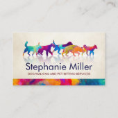 Chiens colorés amusants - Carte de visite de march (Devant)