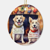 Chiens coquins Ornement de Noël (Gauche)