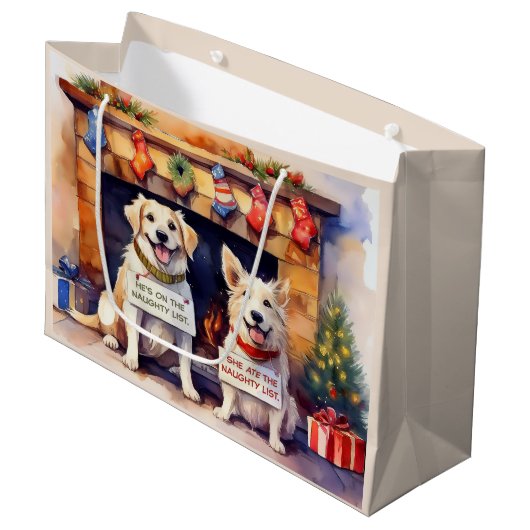 Chiens coquins Sac cadeau de Noël (Devant Angle)