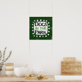 Chiens Dans Le Parc Poster Wall Art (Cuisine)