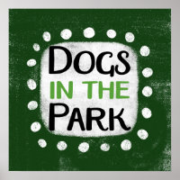 Chiens Dans Le Parc Poster Wall Art