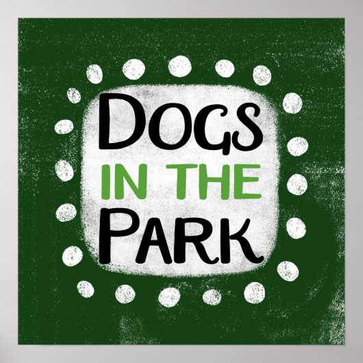 Chiens Dans Le Parc Poster Wall Art (Devant)