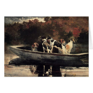 Chiens dans un bateau