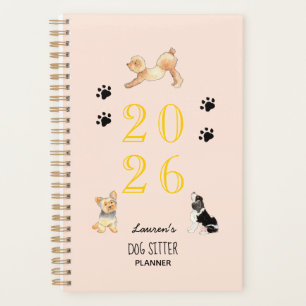 Chiens d'aquarelle mignonnes, Planner 2026 de la c