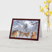 Chiens d'arrêt d'or dans la carte de voeux de (Fleur jaune)