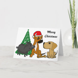Chiens de BA et carte de Noël de porc