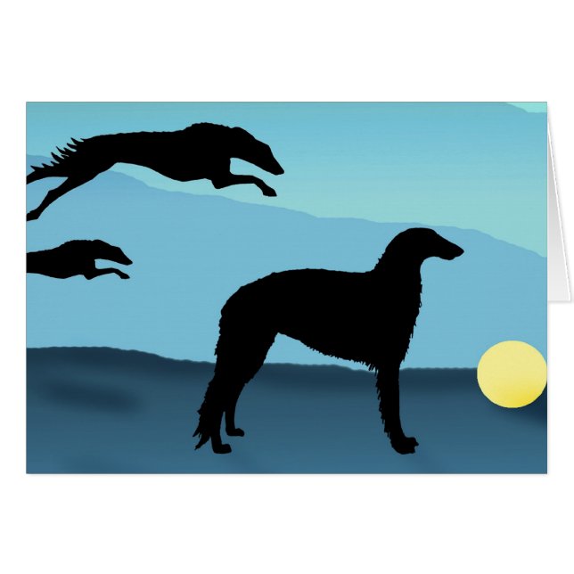 Chiens de barzoï chassant la boule (Devant horizontal)