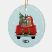 Chiens de bétail ornement camion rouge (Gauche)