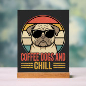 Chiens de café et chill rétro Pug (Neutre)