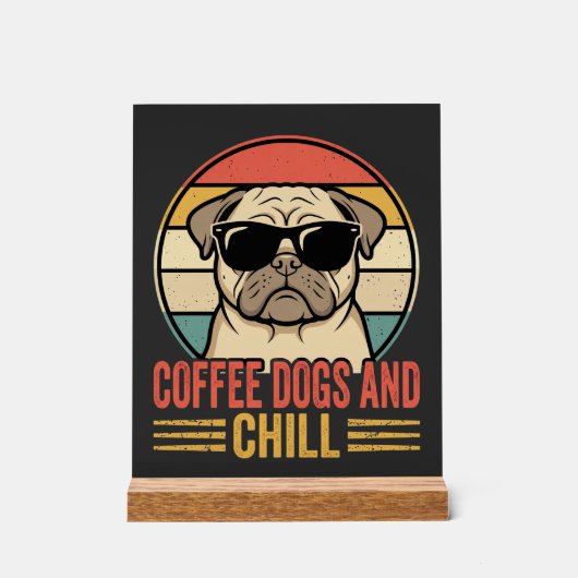 Chiens de café et chill rétro Pug (Recto)