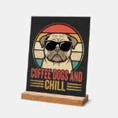 Chiens de café et chill rétro Pug (Angle)