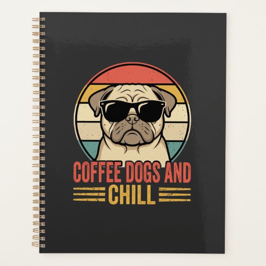 Chiens de café et Pug Rétro Chill (Devant)