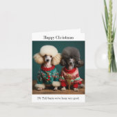 Chiens de caniche Carte de Noël (Devant)