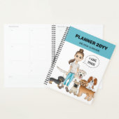 Chiens De Cartoon Mignons Avec Une Fille De Cartoo (Devant avec enveloppe)