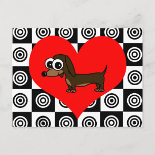 Chiens de coeur - Noir, Rouge, Blanc Carte Postale