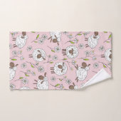 Chiens de comptage sur coton bonbon rose (Serviette à main)