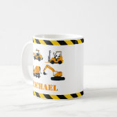 Chiens de construction garçons Mug personnalisé (Devant gauche)