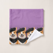 Chiens de Corgi Chic Cute Portant Des Berets Et De (Gant de toilette)
