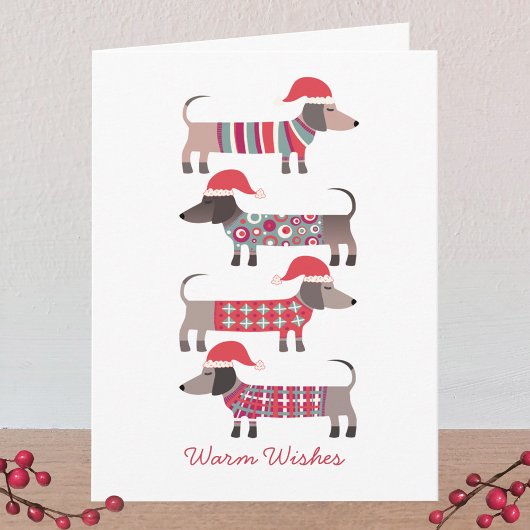 Chiens de Dachshund à Noël Chapeaux