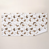 Chiens de Dachshund et Bones mignons pattes (Serviette de bain)