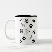 Chiens de Dalmation Chiens pattes Tasse à café à d (Gauche)