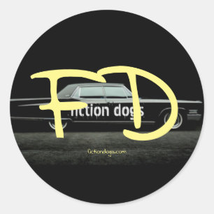 chiens de fiction autocollants ronds