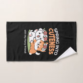 Chiens de jeu avec Flower Crowns - Fun Spring Them (Serviette à main)