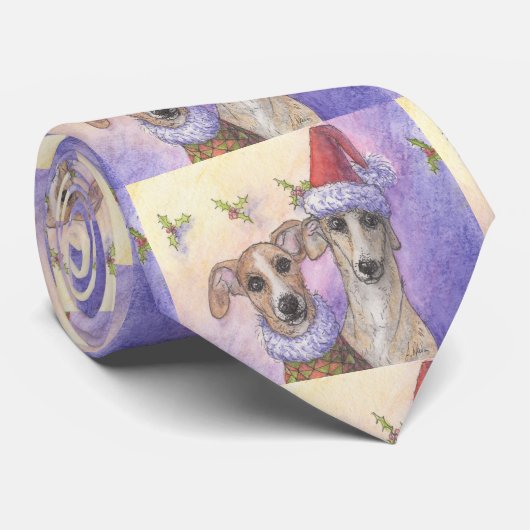 Chiens de lévrier, cravate de fête (Roulé)