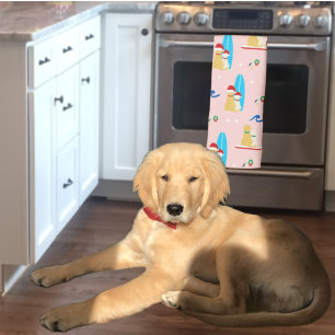 Chiens de Noël de surf avec mouettes Serviette de 