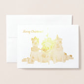 Chiens de Noël dorés par carte postale (Devant avec enveloppe)