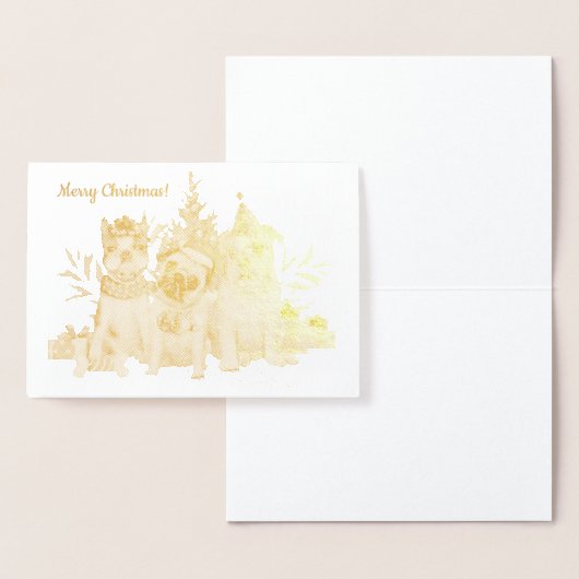 Chiens de Noël dorés par carte postale (Affichage)