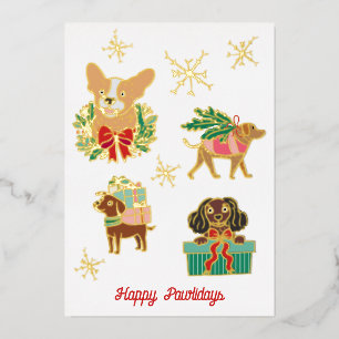 Chiens de Noël Fantaisistes Cartes de Fêtes