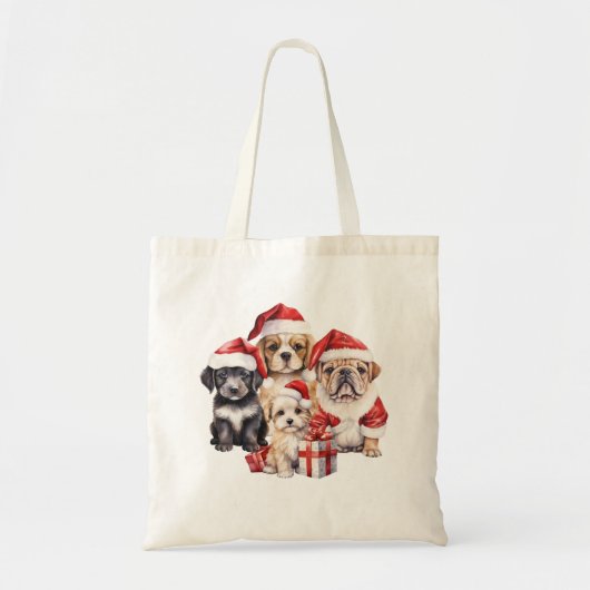 'Chiens de Noël' mignon sac fourre-tout amoureux d (Devant)